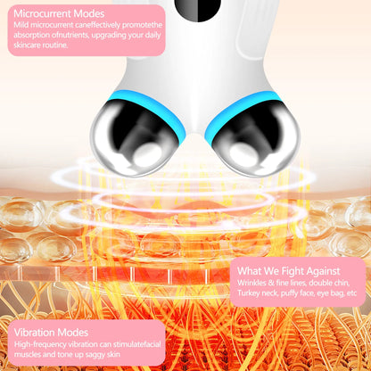 Anti Aging And Wrinkles Microcurrent Facial Device, Boost Skin Care Products Absorption - White - Big Cart Sky