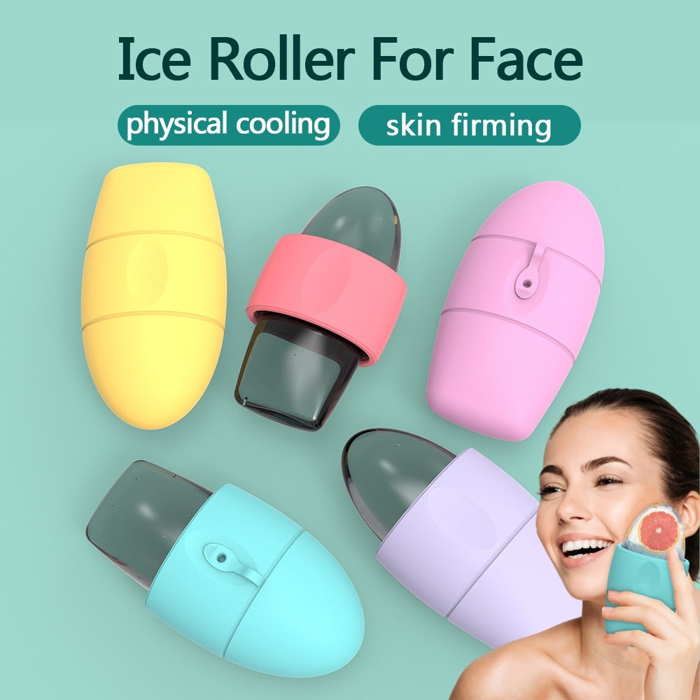 Silicone Ice Face Roller Contour Shrink Pores Remove Dark Circles Massage Skin Beauty Facial Roller For Eyes Neck Skin Care Tool - Big Cart Sky