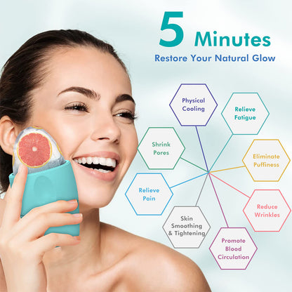Silicone Ice Face Roller Contour Shrink Pores Remove Dark Circles Massage Skin Beauty Facial Roller For Eyes Neck Skin Care Tool - Big Cart Sky