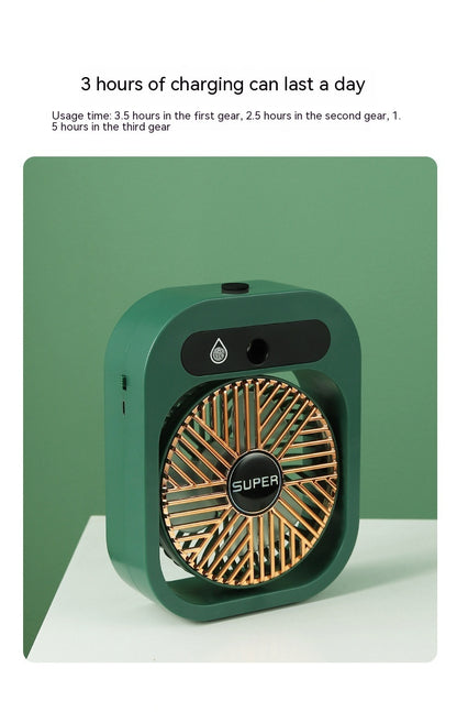Air Conditioning Fan Desk Misting Fan Air Cooler Cooling USB Rechargeable Humidifier Portable Spray Fan With 3 Wind Speeds Mist Fan For Home - Big Cart Sky