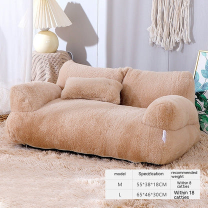 Luxury Cat Bed Sofa Winter Warm Cat Nest Pet Bed For Small Medium Dogs Cats Comfortable Plush Puppy Bed Pet Supplies - Big Cart Sky