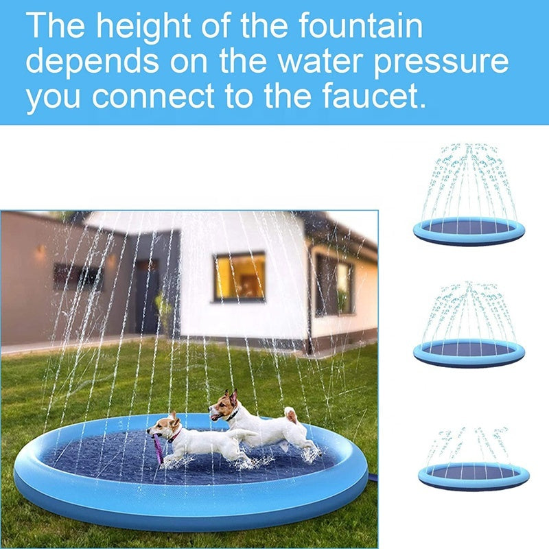 Dog Sprinkler Outdoor Toys Dog Swimming Mat Anti-Slip Dog Pool Splash  Pad - Big Cart Sky