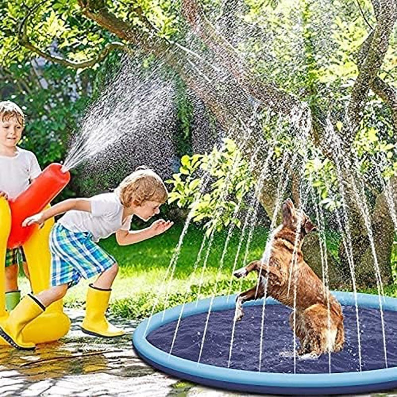 Dog Sprinkler Outdoor Toys Dog Swimming Mat Anti-Slip Dog Pool Splash  Pad - Big Cart Sky