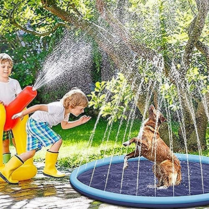 Dog Sprinkler Outdoor Toys Dog Swimming Mat Anti-Slip Dog Pool Splash  Pad - Big Cart Sky