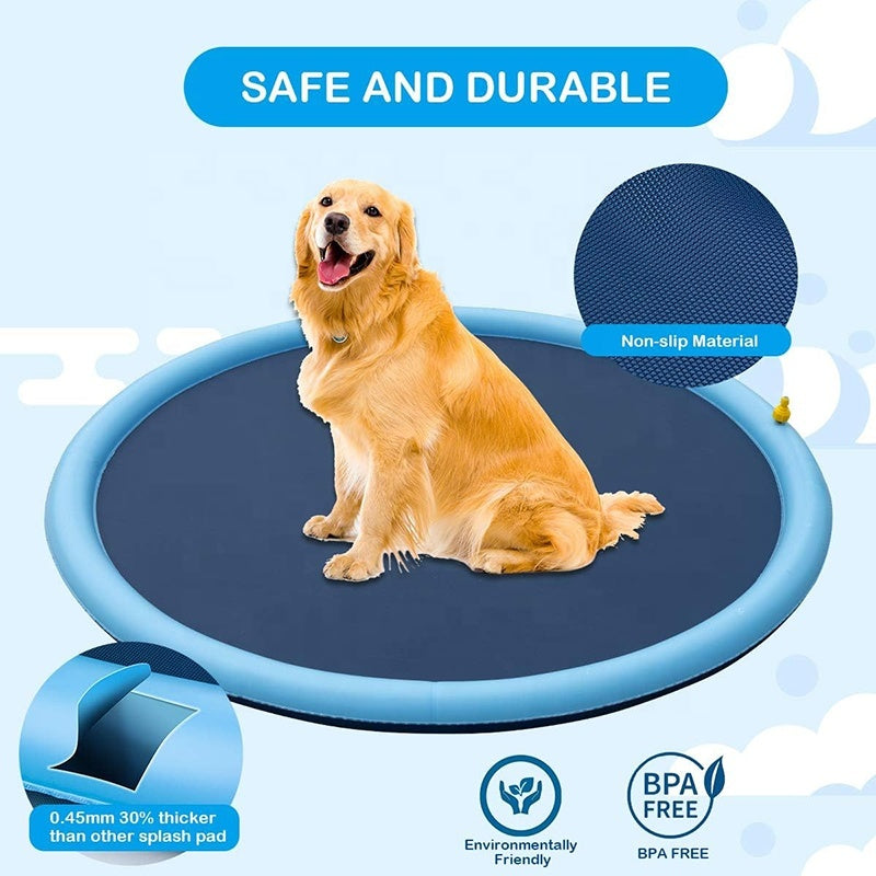 Dog Sprinkler Outdoor Toys Dog Swimming Mat Anti-Slip Dog Pool Splash  Pad - Big Cart Sky