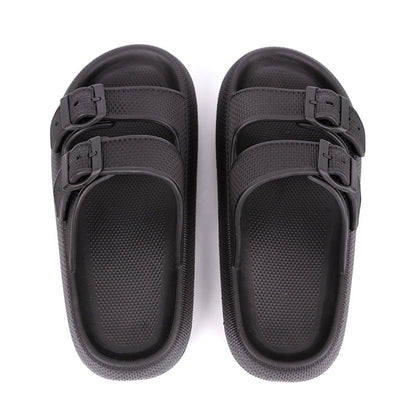 Platform Slippers Women's Summer Buckle Home Shoes Fashion Outdoor Wear Soft Bottom Sandals - Big Cart Sky