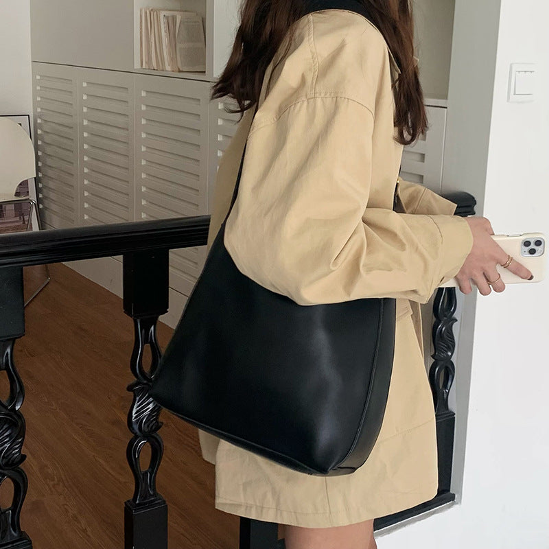 Women's Shoulder Bag Solid Fashion Handbag Crossbody Bag Women's Minimalist PU Leather Bag - Big Cart Sky