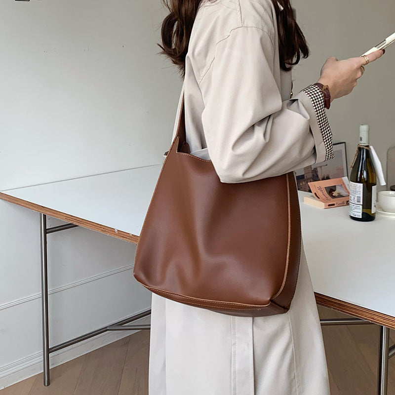 Women's Shoulder Bag Solid Fashion Handbag Crossbody Bag Women's Minimalist PU Leather Bag - Big Cart Sky