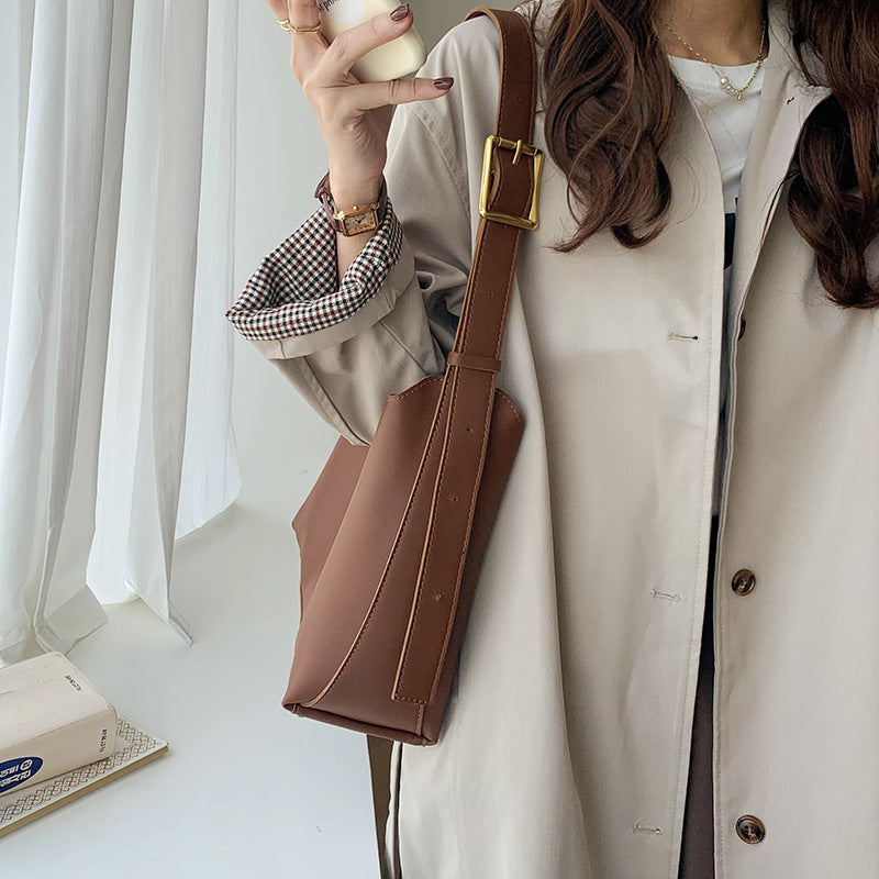 Women's Shoulder Bag Solid Fashion Handbag Crossbody Bag Women's Minimalist PU Leather Bag - Big Cart Sky