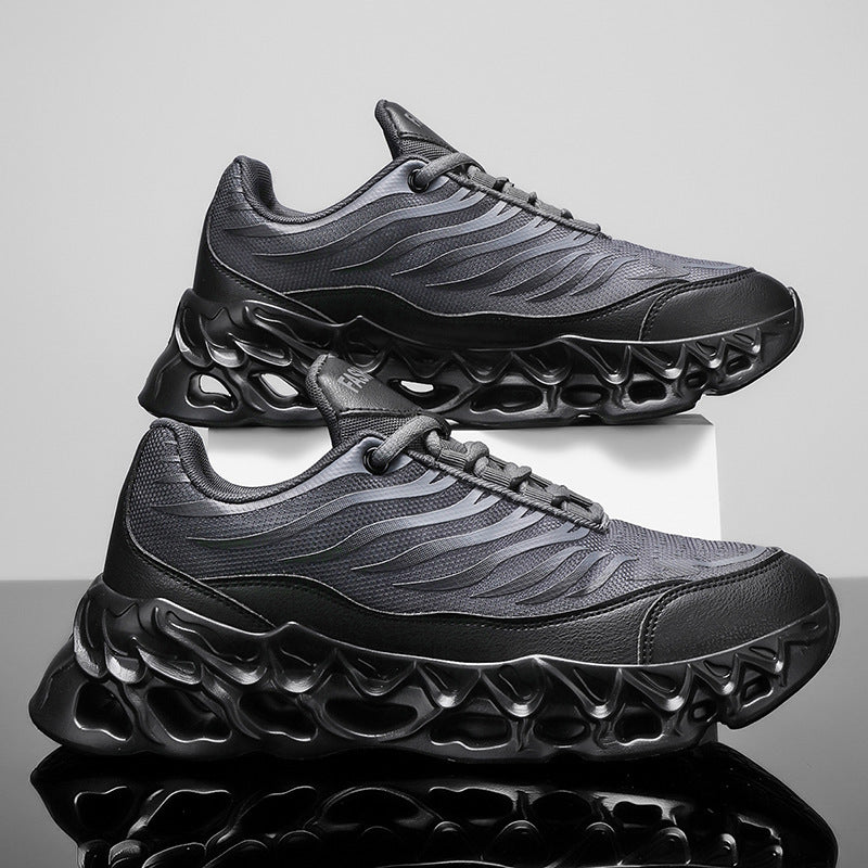 Men's Lace-up Sneakers Thick-soled Daddy Vulcanized Shoes Outdoor Running Sports Casual Shoes - Big Cart Sky