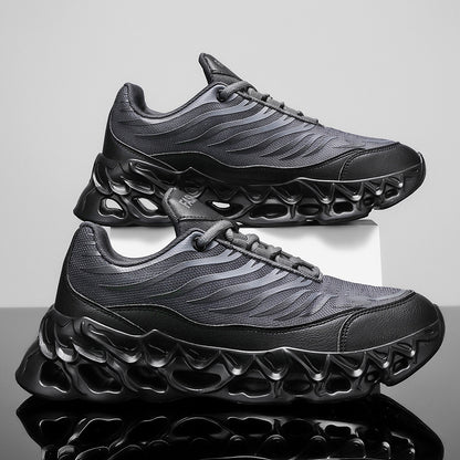 Men's Lace-up Sneakers Thick-soled Daddy Vulcanized Shoes Outdoor Running Sports Casual Shoes - Big Cart Sky