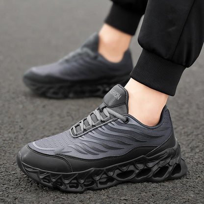 Men's Lace-up Sneakers Thick-soled Daddy Vulcanized Shoes Outdoor Running Sports Casual Shoes - Big Cart Sky
