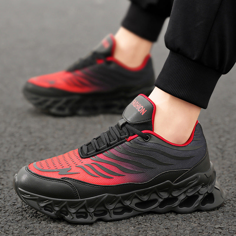 Men's Lace-up Sneakers Thick-soled Daddy Vulcanized Shoes Outdoor Running Sports Casual Shoes - Big Cart Sky