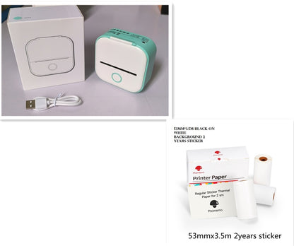 Portable Mini Thermal Label Printer Home Photo Printer Student Wrong Question Printer Bluetooth-compatible Mini Label Printer Price Tag - Big Cart Sky