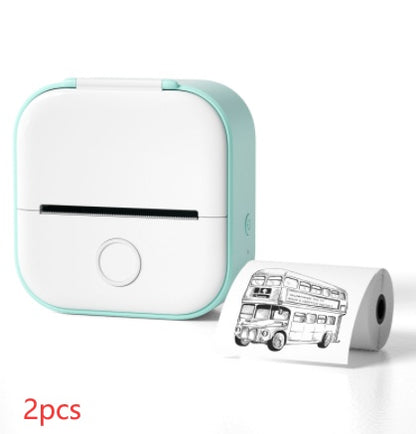 Portable Mini Thermal Label Printer Home Photo Printer Student Wrong Question Printer Bluetooth-compatible Mini Label Printer Price Tag - Big Cart Sky