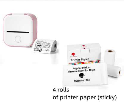 Portable Mini Thermal Label Printer Home Photo Printer Student Wrong Question Printer Bluetooth-compatible Mini Label Printer Price Tag - Big Cart Sky