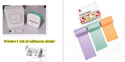 Portable Mini Thermal Label Printer Home Photo Printer Student Wrong Question Printer Bluetooth-compatible Mini Label Printer Price Tag - Big Cart Sky