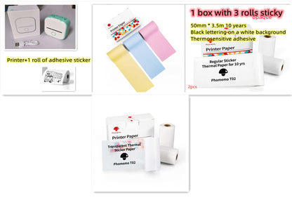 Portable Mini Thermal Label Printer Home Photo Printer Student Wrong Question Printer Bluetooth-compatible Mini Label Printer Price Tag - Big Cart Sky
