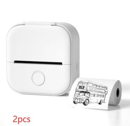 Portable Mini Thermal Label Printer Home Photo Printer Student Wrong Question Printer Bluetooth-compatible Mini Label Printer Price Tag - Big Cart Sky