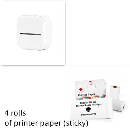Portable Mini Thermal Label Printer Home Photo Printer Student Wrong Question Printer Bluetooth-compatible Mini Label Printer Price Tag - Big Cart Sky