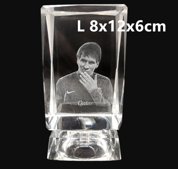 3D Laser Square Crystal Photo Frame With Love Custom Glass Cube - Big Cart Sky