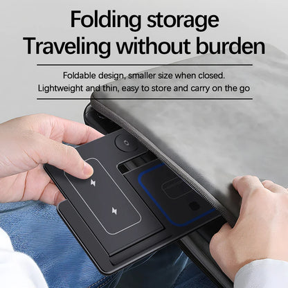 15W 3 In 1 LED Fast Wireless Charger Stand Foldable Charging Station For Smart Phone 15 14 13 12 11 IWatch 9 8 7 6 5 Airpods Pro - Big Cart Sky