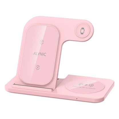 15W 3 In 1 LED Fast Wireless Charger Stand Foldable Charging Station For Smart Phone 15 14 13 12 11 IWatch 9 8 7 6 5 Airpods Pro - Big Cart Sky