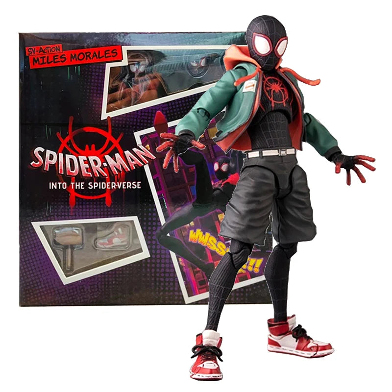 Sv Action Spiderman Miles Morales Action Figure Collection Sentinel Marvel Spider-Man Into the Spider Verse Figures Model Toys - Big Cart Sky