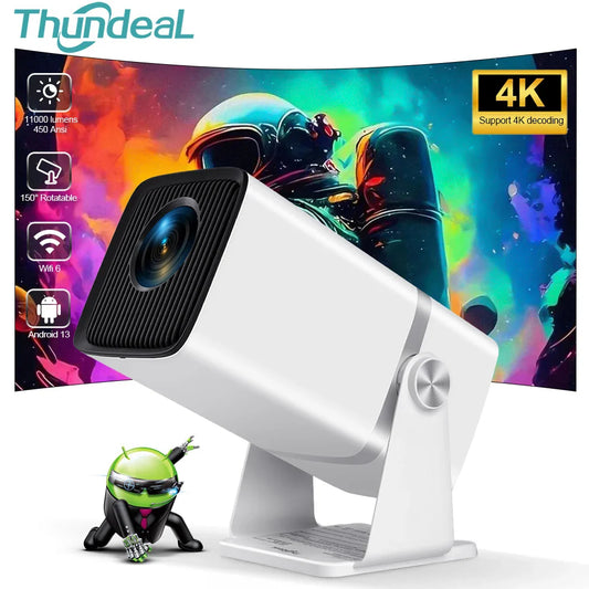 ThundeaL 4K Full HD Projector FHD TD80W Android WiFi 3D Home Theater TD80 Portable Beam Projector Meeting Video Movie PK HY320 - Big Cart Sky