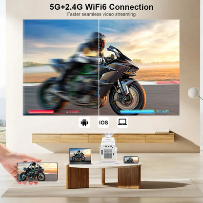 ThundeaL 4K Full HD Projector FHD TD80W Android WiFi 3D Home Theater TD80 Portable Beam Projector Meeting Video Movie PK HY320 - Big Cart Sky