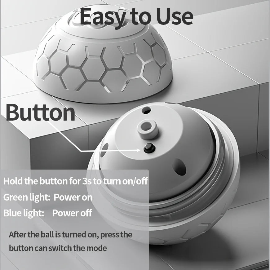 Smart Interactive Dog Toy Ball – USB Rechargeable, Automatic Bouncing & Rolling with RGB Lights for Dogs & Cats - Big Cart Sky